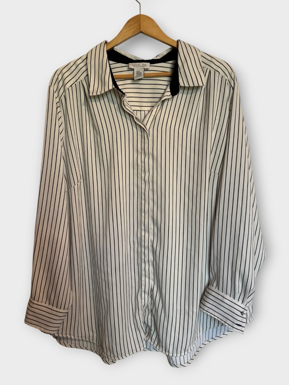 Rachel Zoe Women’s  White Pinstripe Button-Up Shirt